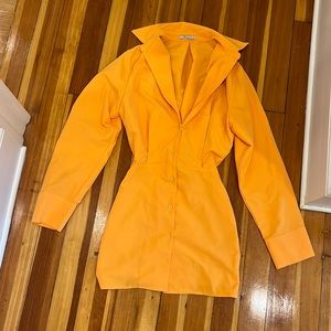Orange blazer dress